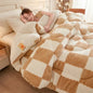 Decobites Cozy Checkerboard Winter Blanket - Super Thick & Soft Cashmere Duvet Comforter