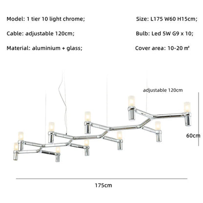 Lámpara de araña DecorBites™ Crown Major: Iluminación LED moderna y lujosa para cocina, hotel y sala de estar