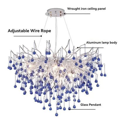 DecorBites™ Chrome Crystal Chandelier for Dining Living Kitchen Bedroom Luxury Ceiling Chandeliers