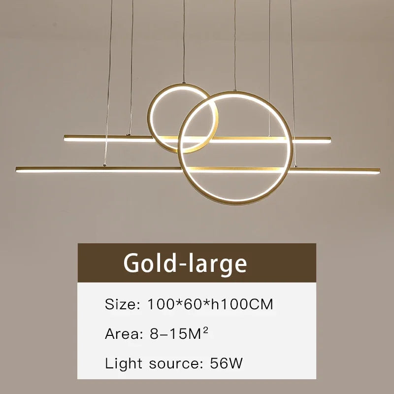 DecorBites™ Gold Black Dimmable LED Chandelier for Dining Room Kitchen Bar Lighting