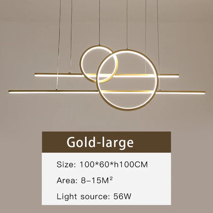 DecorBites™ Gold Black Dimmable LED Chandelier for Dining Room Kitchen Bar Lighting