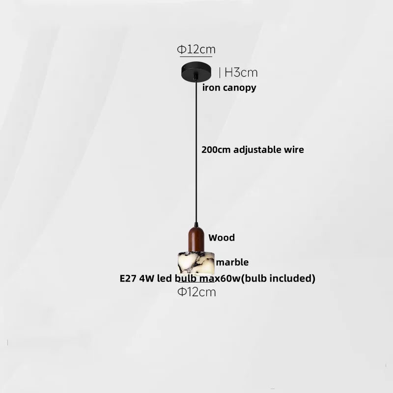 DecorBites™ LED Pendant Lights Bulgari Stone Adjustable Steel Hang Lamp Lighting