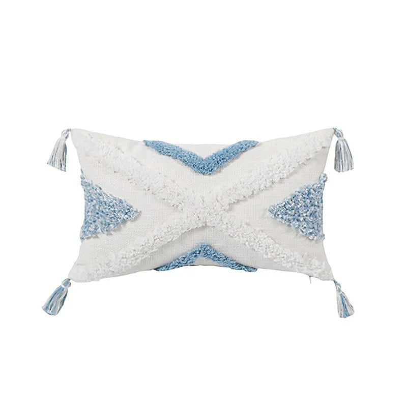 Fundas de almohada DecorBites™ con borlas geométricas y mechones para decoración del hogar