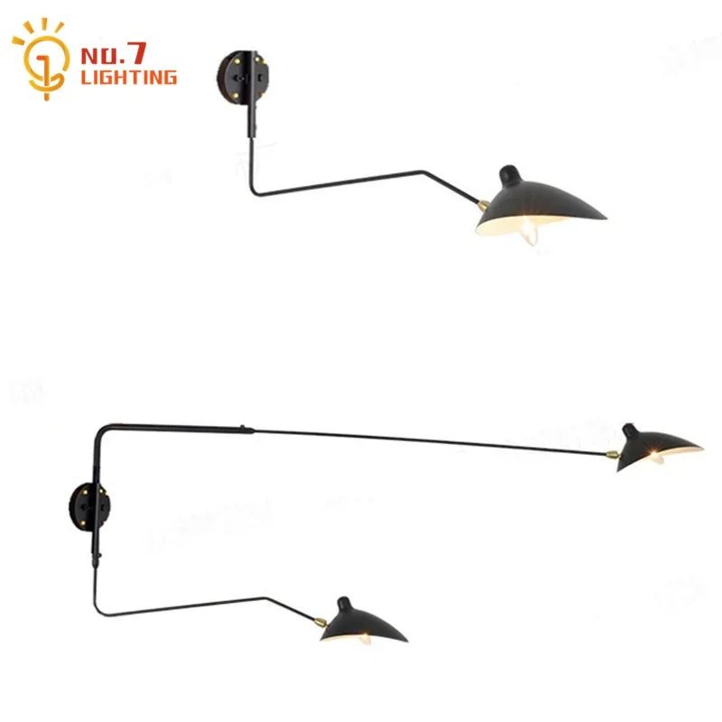 Lámpara de techo DecorBites™ Industrial Spider Serge Mouille, iluminación LED E27 negra