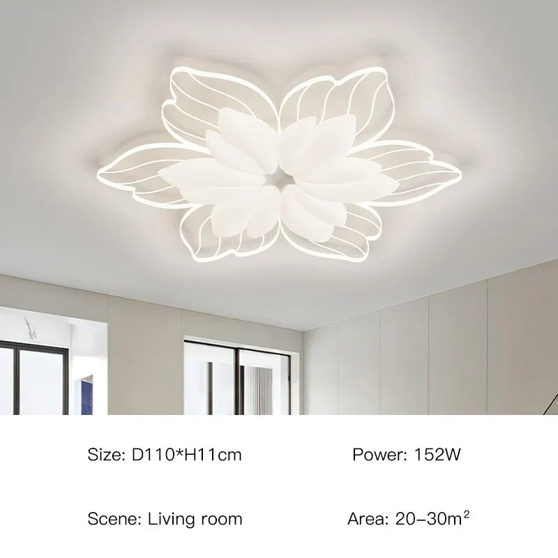 DecorBites™ LED Flower Chandelier White Ceiling Lamp for Bedroom Living Room Decor