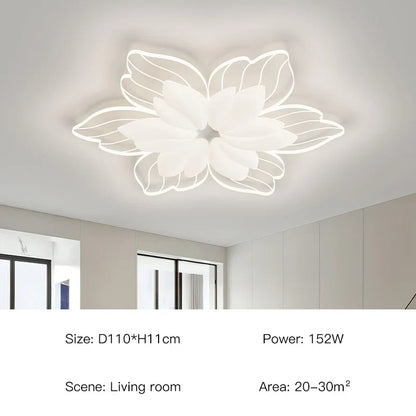 DecorBites™ LED Flower Chandelier White Ceiling Lamp for Bedroom Living Room Decor