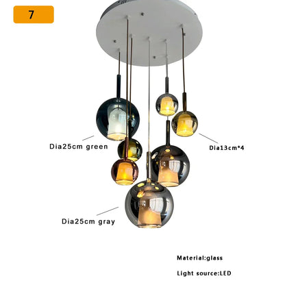 DecorBites™ Glass Ball Pendant Lights: Italian Designer Hanging Lamp for Dining Room, Kitchen Island