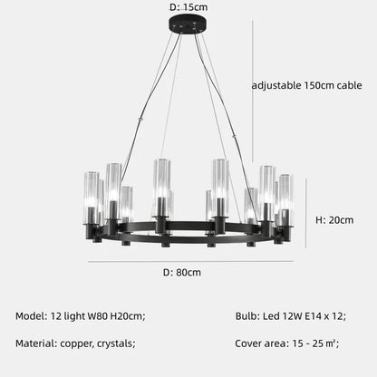 ثريا كريستالية من DecorBites™ - إضاءة LED فاخرة لغرفة المعيشة