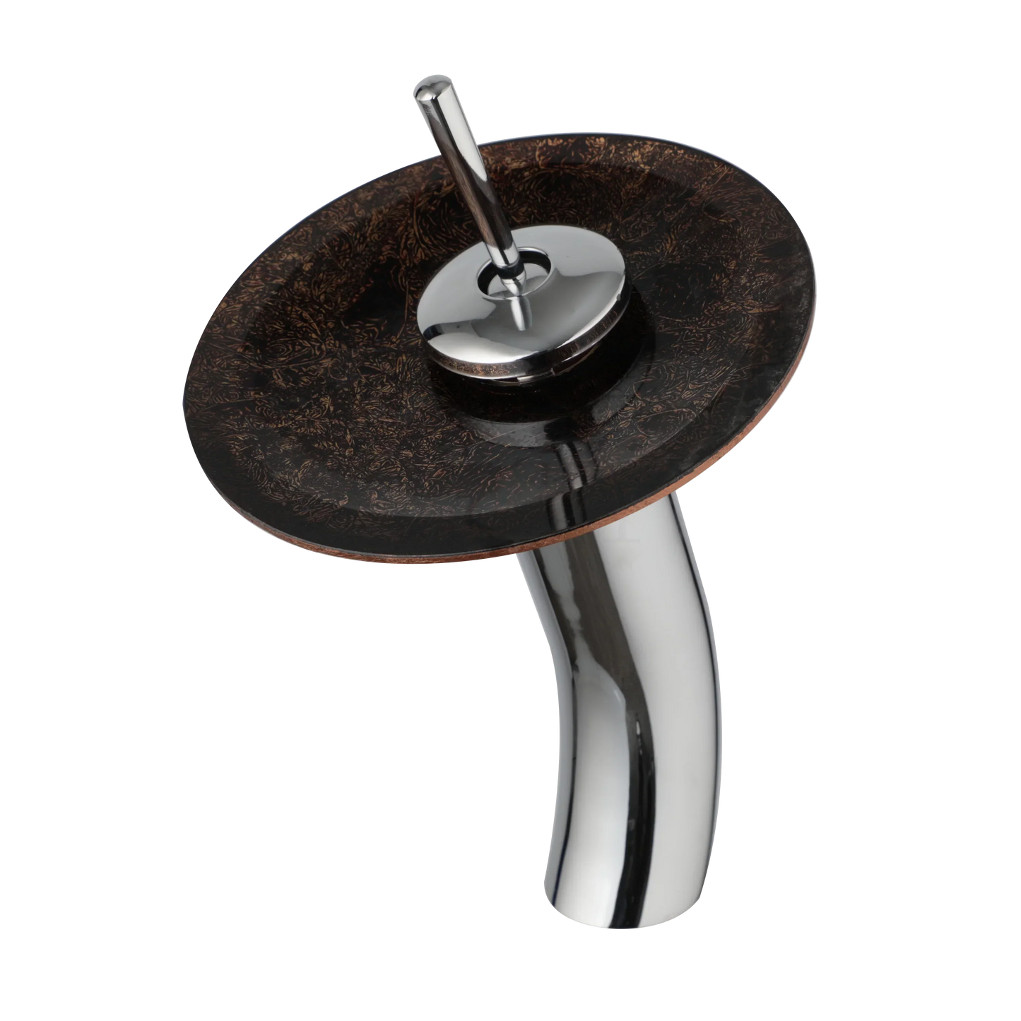 DecorBites™ Glass Rocker Handle Basin Faucet, Waterfall Mixer Taps, Chrome Finish