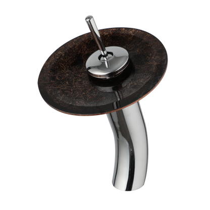 DecorBites™ Glass Rocker Handle Basin Faucet, Waterfall Mixer Taps, Chrome Finish