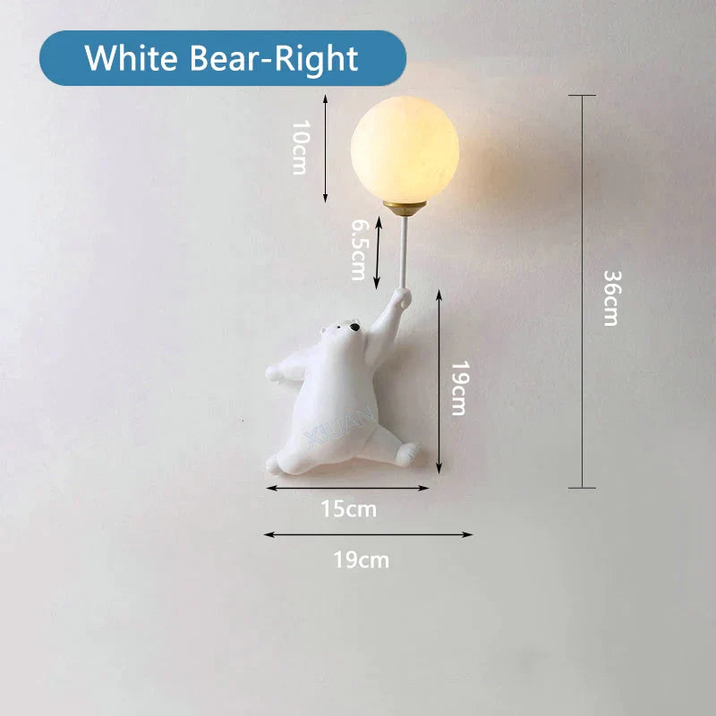 DecorBites™ Blue Bear 3D Moon Wall Lamp for Children's Bedroom Interior Lighting