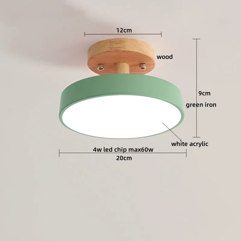 DecorBites™ Acrylic Wood LED Ceiling Light – Nordic Indoor Lighting Fixture
