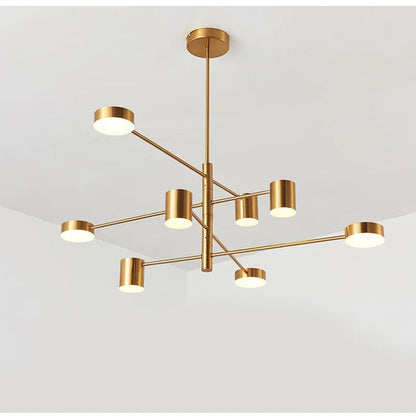 DecorBites™ Black Gold White LED Chandelier: Stylish Nordic Loft Lamp for Livingroom & Bedroom