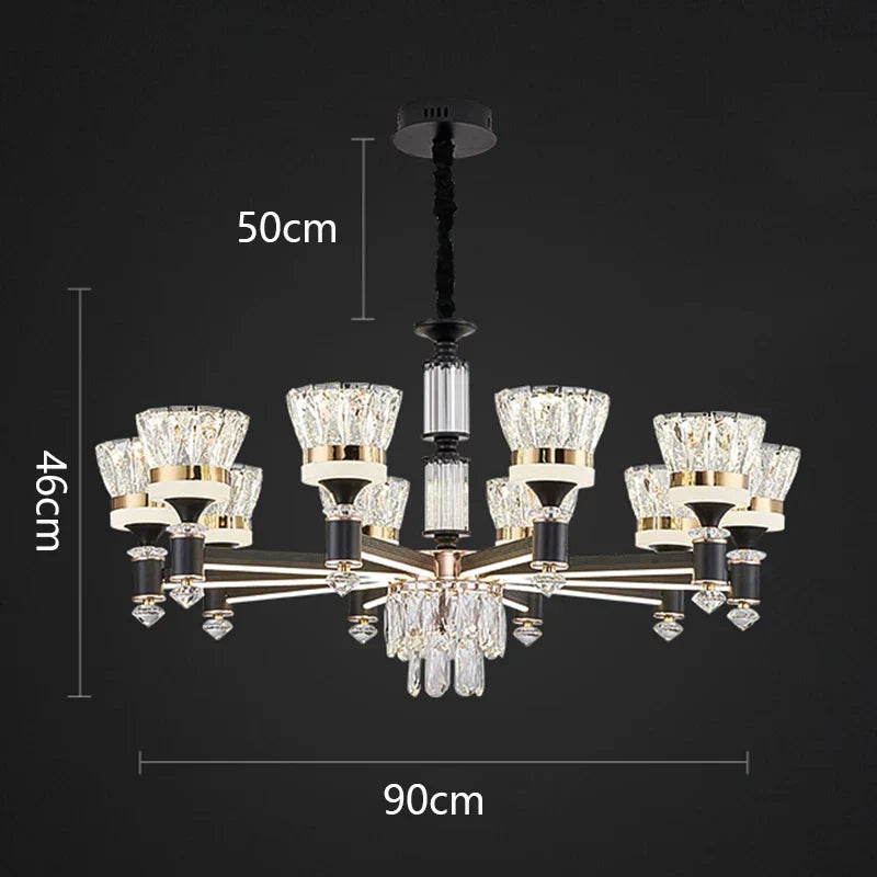 ثريا كريستال DecorBites™‎ معلقة لغرفة المعيشة وغرفة الطعام، ديكور منزلي فاخر