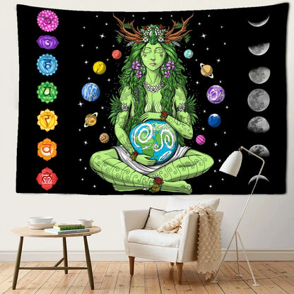 Decobites Seven Chakra Psychedelic Witchcraft Tapestry for Home Decor