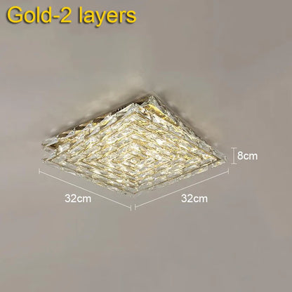 DecorBites™ Crystal Ceiling Lamp: Modern Minimalist Indoor LED Lighting for Living Room, Dining & Bedroom