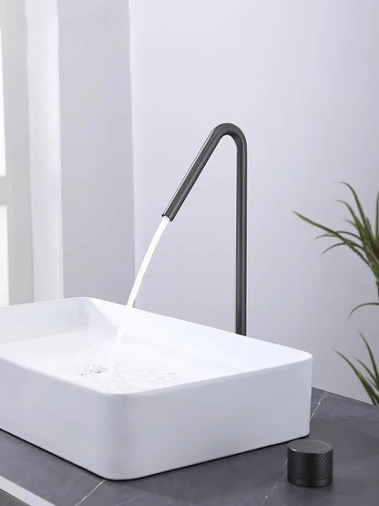 DecorBites™ Brushed Black Basin Faucet with Rotating Two-Hole Sink Tap - Widespread Bathroom Tap