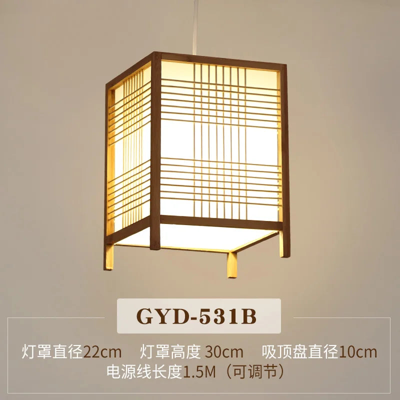 DecorBites™ Bamboo Pendant Lamp: Japanese Zen Tea Room Hanging Light for Home Decor