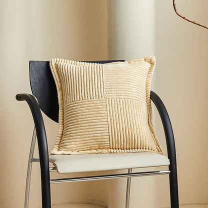 DecorBites™ Boho Striped Pillow Covers for Sofa Bed Decor, 45x45 White Polyester Pillowcases