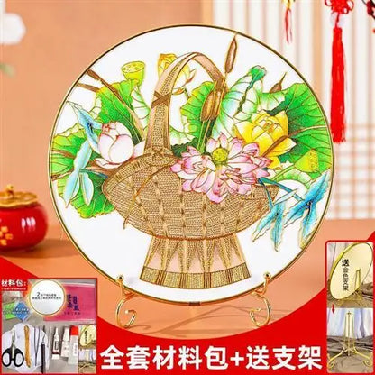 DecorBites™ Cloisonne Silk Enamel Painting DIY Kit - Beginner Handmade Material Package