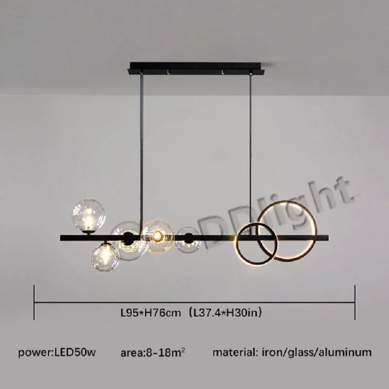 DecorBites™ Glass Bubble LED Ceiling Chandelier for Dining Room and Cloths Store