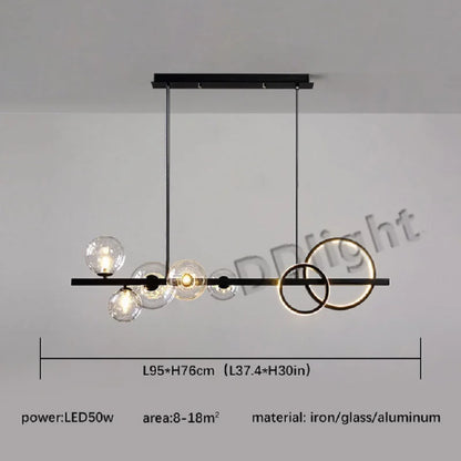 DecorBites™ Glass Bubble LED Ceiling Chandelier for Dining Room and Cloths Store