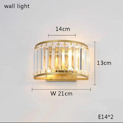 DecorBites™ Gold Ceiling Lamp | Modern Rectangle Crystal Bedroom Living Room Light