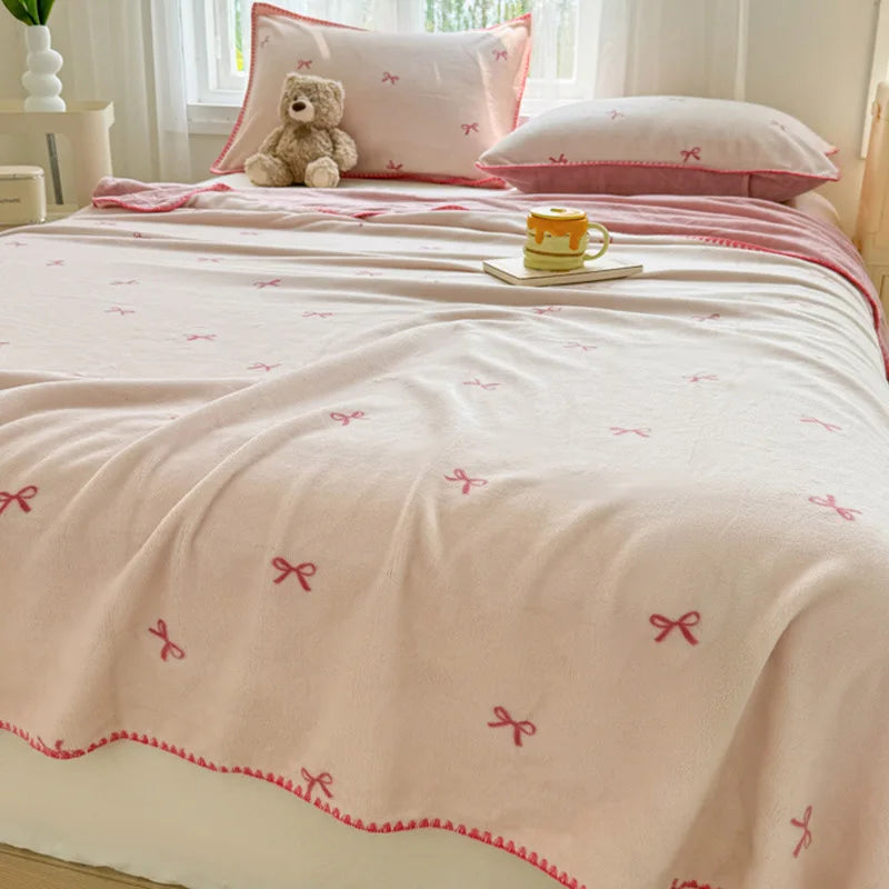 Manta de forro polar coralino DecorBites™: Perfecta para dormitorios, el hogar o el sofá