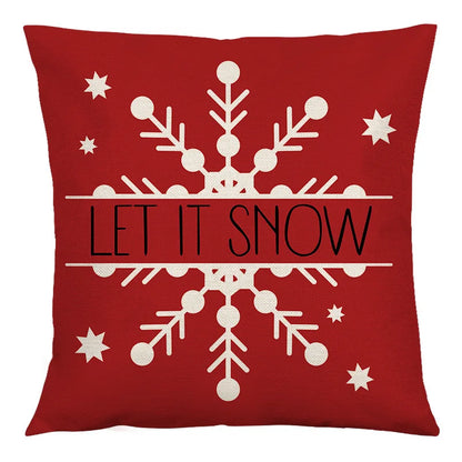 DecorBites™ Christmas Linen Cushion Cover 45x45cm Sofa Home Party Decor