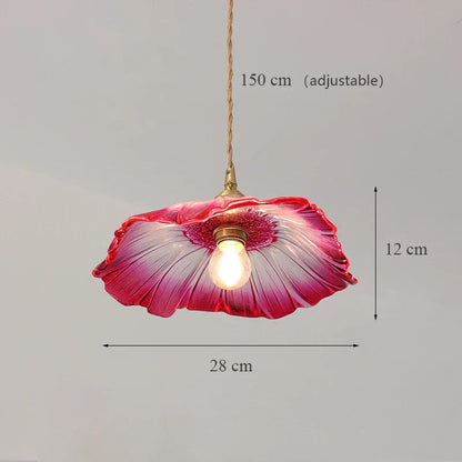 DecorBites™ Japanese Sunflower Glass Pendant Lights Modern Brass Hanglamp Fixture
