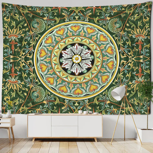 Decobites Geometric Mandala Tapestry Wall Hanging - Psychedelic Hippie Home Decor