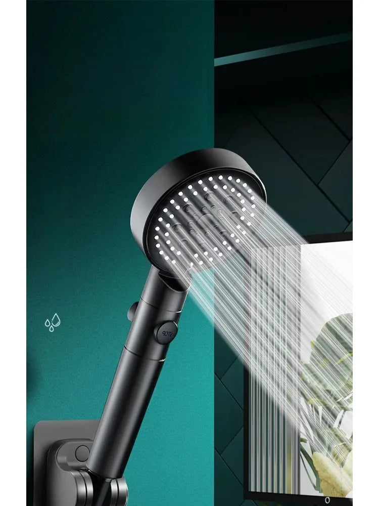 Chrome Round Shower Head Set