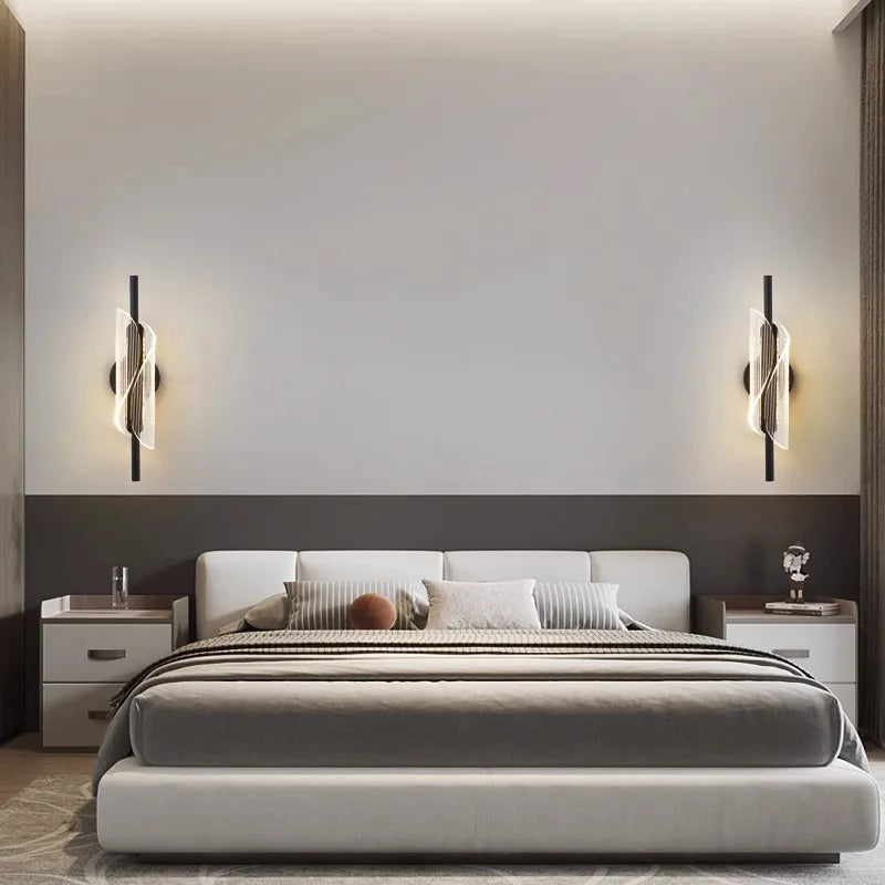 Decorbites™ Gold Schwarz LED Wandleuchte für Schlafzimmer Wohnzimmer Gang Flur