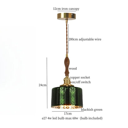 DecorBites™ Green Wave Glass Pendant Lamp: Modern Minimalism for Living Room, Bedroom, Cafe