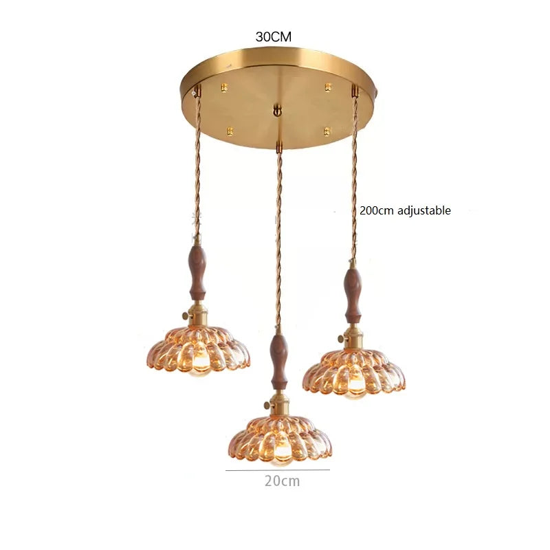 DecorBites™ Japanese Vintage Glass LED Pendant Lamp for Home Decor