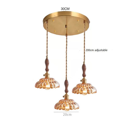 DecorBites™ Japanese Vintage Glass LED Pendant Lamp for Home Decor