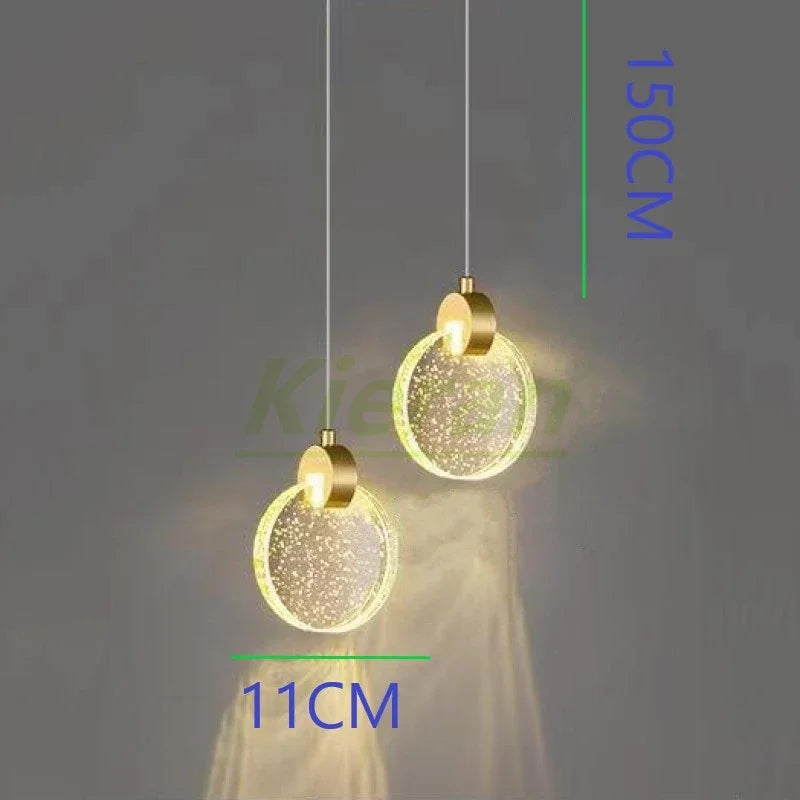 Decorbites™ Kristall-LED-Kronleuchter Dreifarb-Licht Pendelleuchte für modernes Wohnzimmer