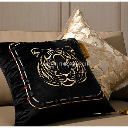 DecorBites™ Embossed Floral Cushion Cover European Style Champagne Throw Pillow Case