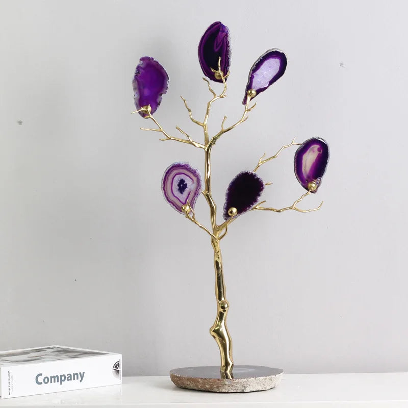 DecorBites™ Golden Agate Tree Metal Decor Home Figurine Art Piece