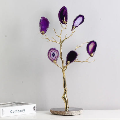 DecorBites™ Golden Agate Tree Metal Decor Home Figurine Art Piece