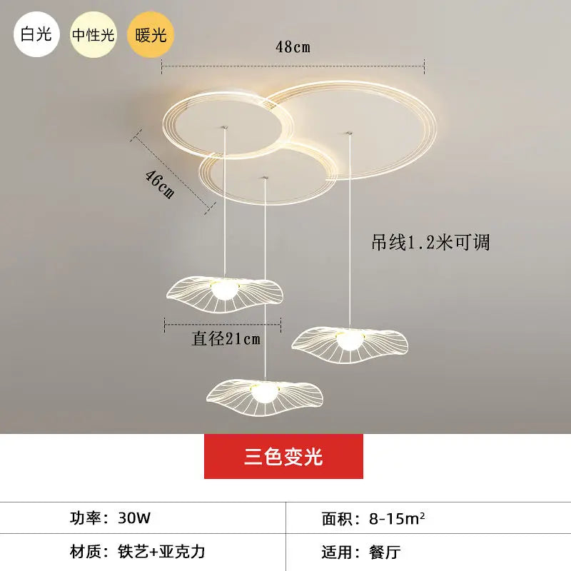 DecorBites™ Lotus Leaf LED Pendant Light for Modern Minimalist Living Room, Bedroom, and Dining