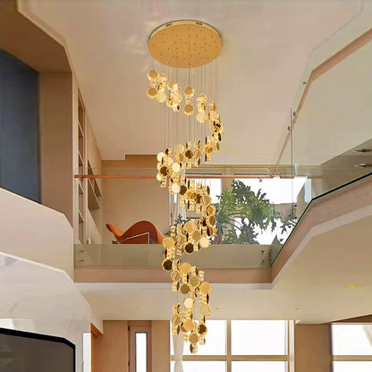 DecorBites™ Crystal Chandelier Stair Pendant Lamp Living Room Lighting