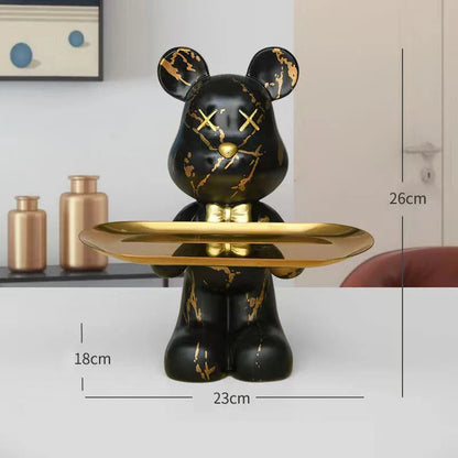 DecorBites™ Graffiti Bear Figurine: Modern Home Decor Statue for Keys Storage Shelf