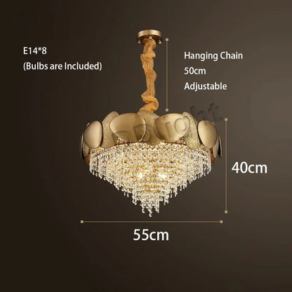 DecorBites™ Crystal Tassels LED Pendant Chandelier - Modern Luxury Home Decor