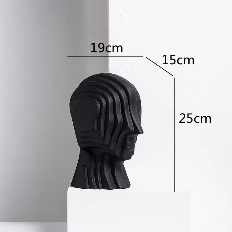 ديكوربايتس™ - تمثال رأس سيراميك هندسي | تمثال فضائي ذهبي