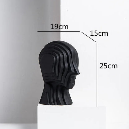 ديكوربايتس™ - تمثال رأس سيراميك هندسي | تمثال فضائي ذهبي