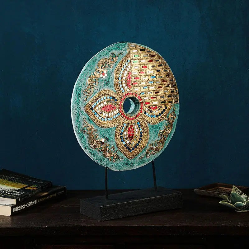 DecorBites™ Handmade Thai Solid Wood Tabletop Decoration for Living Room and TV Cabinet