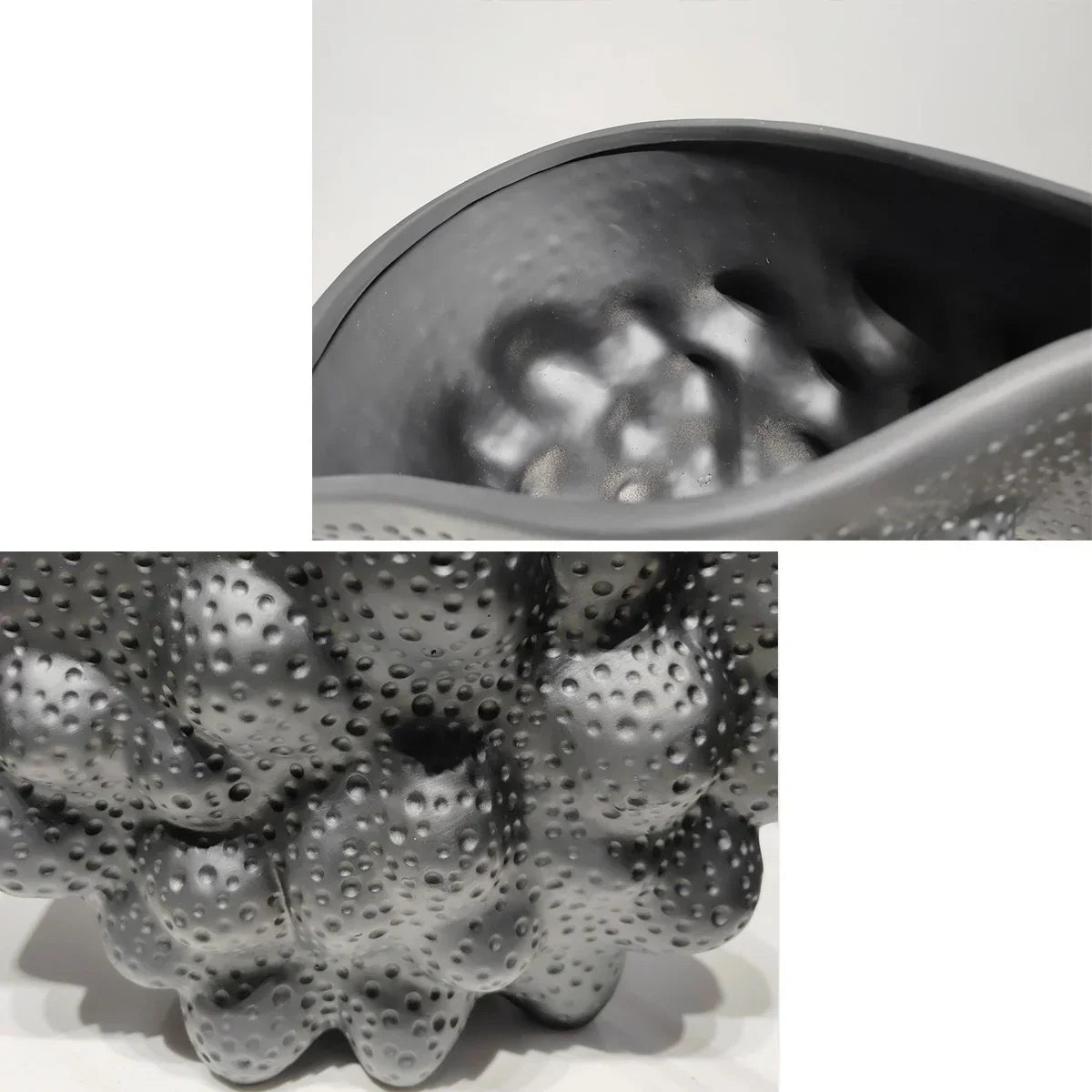 DecorBites™ Black Ceramic Pleated Vase for Stylish Flower Arrangements