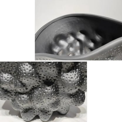 DecorBites™ Black Ceramic Pleated Vase for Stylish Flower Arrangements