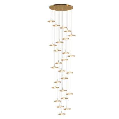 DecorBites™ Gold Acrylic Chandeliers LED Pendant Lamp Modern Staircase Living Room Lighting